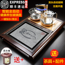 High-end Wujin stone tea tray tea set small tea table solid wood intelligent automatic electric magnetic stove tea sea