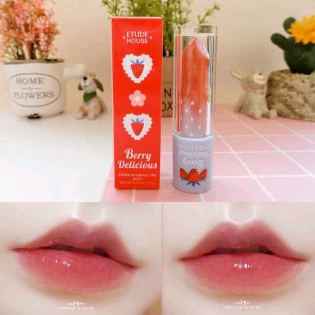 Spot Korea Etude House Wedding Angels Nhuộm Lip Glaze Lip Gloss Môi OR210 Dâu tây Bao bì mới - Son bóng / Liquid Rouge 	son bóng apieu	