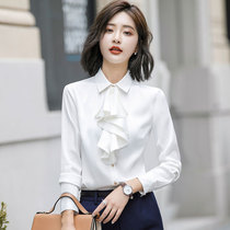White shirt women long sleeve 2018 autumn new Korean professional dress shirt slim overalls top