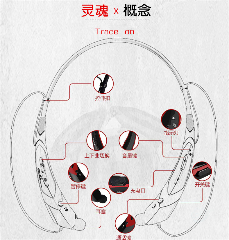 动漫蓝牙耳机魔王十香主题约会大作战运动蓝牙
