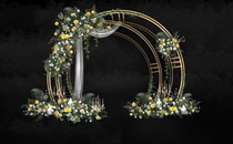 Wedding forest department white green floral arch row flower wedding stage welcome area background decoration effect psd image