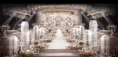 Champagne coral color wedding modern simple hipster wedding layout renderings design psd source file