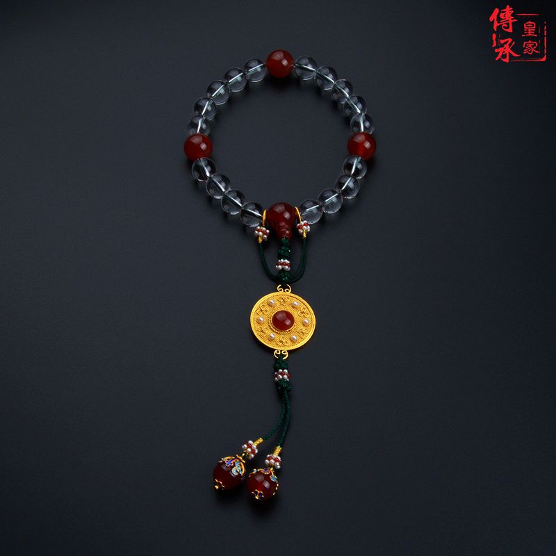 Copy the same ducal Jubilee Rich Empress Qin Lan with the same white Crystal eighteen Handmade Hand Strings