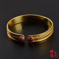 Embedded roll straw bracelet  Palace vintage Han clothing accessories  daily routine