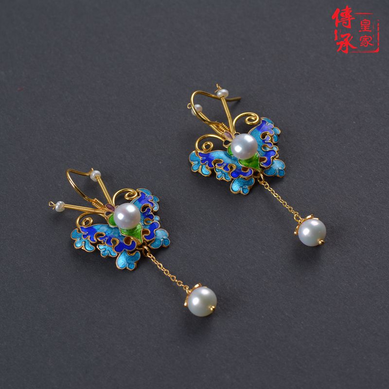 Welfare Moth Treasure Version Earbuke Original Design Style Hanfu Ancient Wind Everyday Wear Matching Decorated Butterfly Earwear