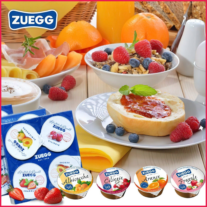 Italian ZUEGG Garry jam 25 gr * 4 grain portable packaging fruit content 50% bread toast coated with sauce