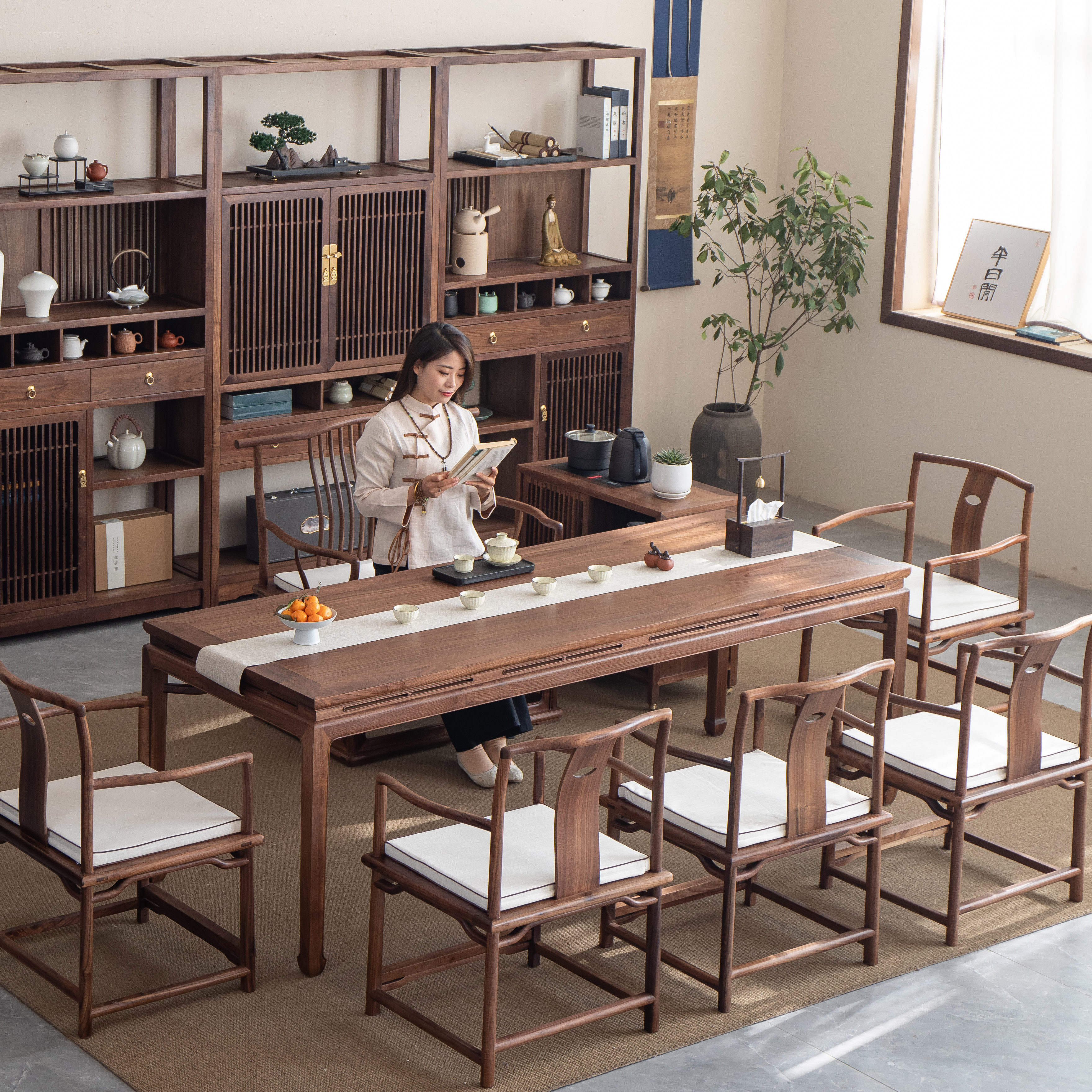 新中式黑胡桃实木茶台,禅意生活从这里开始?-其它桌类-淘宝好物网