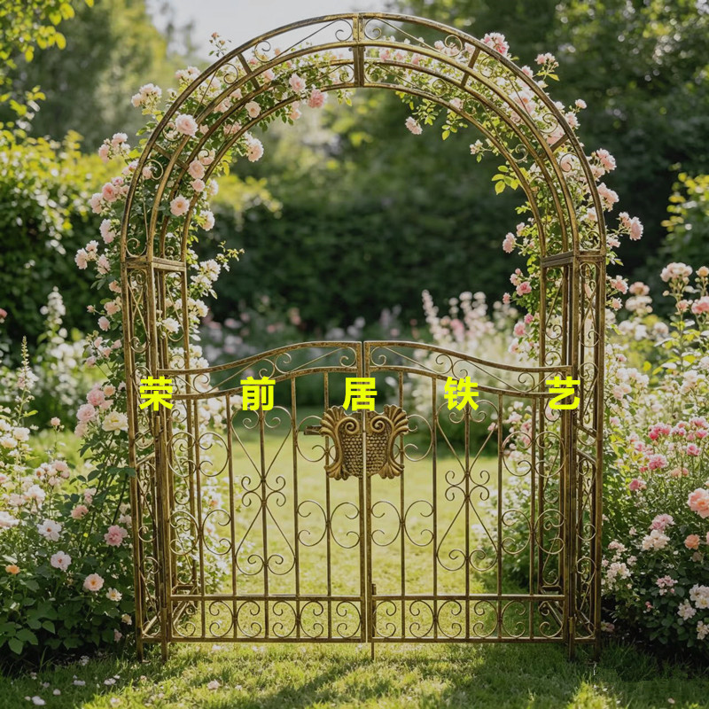 Stainless Steel Iron Arch Flower Stand Rose Arch Outdoor Clematis Bracket Climbing Vine Flower Stand European Style Iron Courtyard