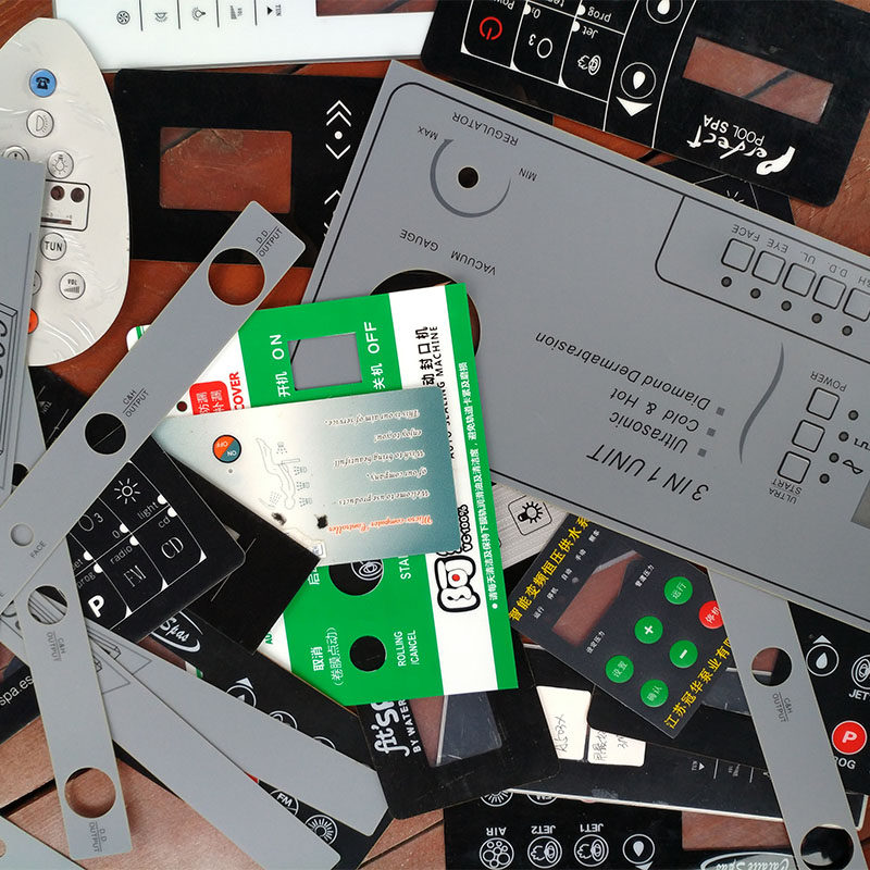 Film switch panel custom PVC surface paste PET mask label nameplate adhesive key film plus LED manufacturers