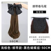 Черный ремень с бантиком, 50см