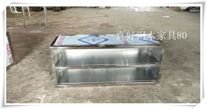 Customized dust - free workshop stainless steel short shoe cabinet shoe frame locker changing shoe stool without door minimal shoe cabinet double layer