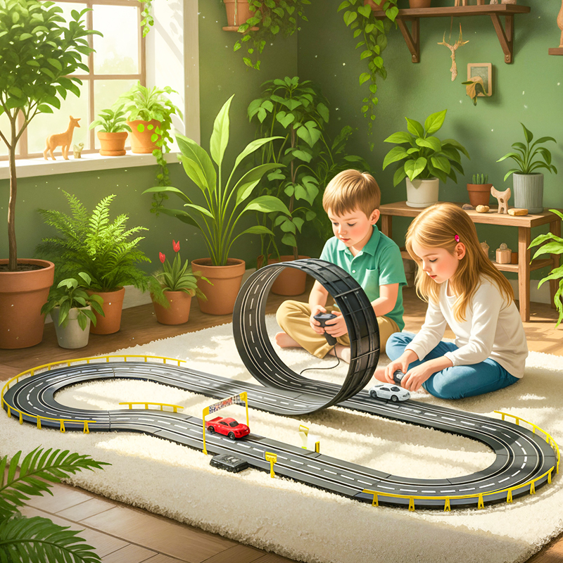 New Double-Person Racing Track Car Children's Electric Remote Control Four-Wheel Drive Toy Car New Year's Gift for Boys