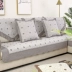 Sofa đệm cotton bốn mùa phổ quát bông đơn giản chống trượt đệm mục vụ rắn gỗ dày bọc sofa bìa lại khăn - Ghế đệm / đệm Sofa