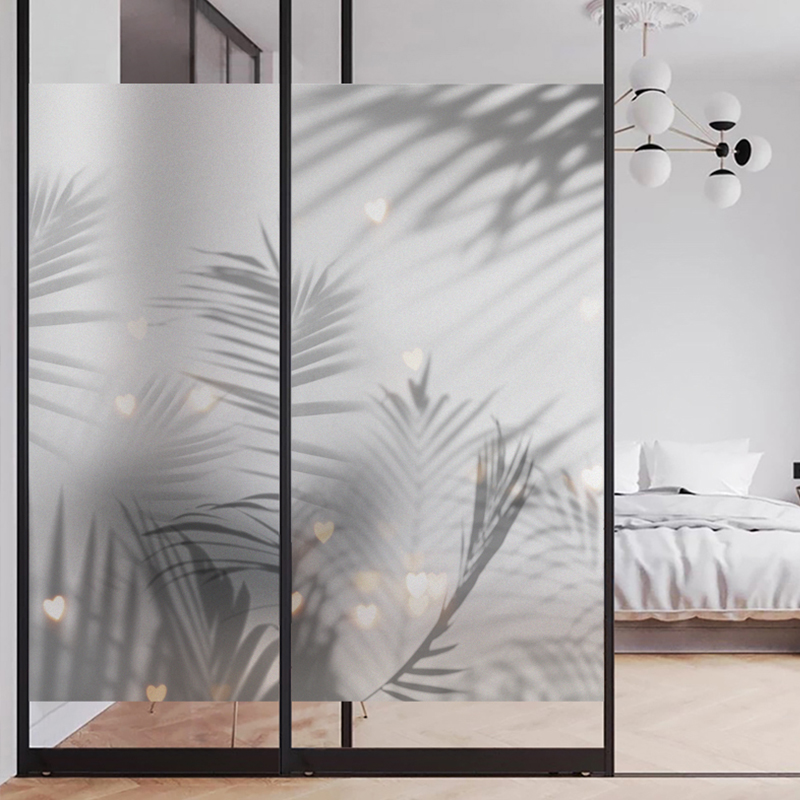 Frosted cellophane shading window stickers Translucent opaque powder room window grille Toilet anti-peep privacy