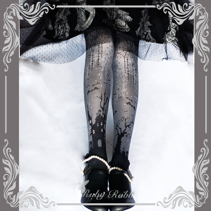 Ruby Rabbit【In Stock】Halloween Original Lolita Pantyhose Printed Leggings Women's Japanese Style Ruby Rabbit【In Stock】Halloween Original Lolita Pantyhose Printed Leggings Women's Japanese Style