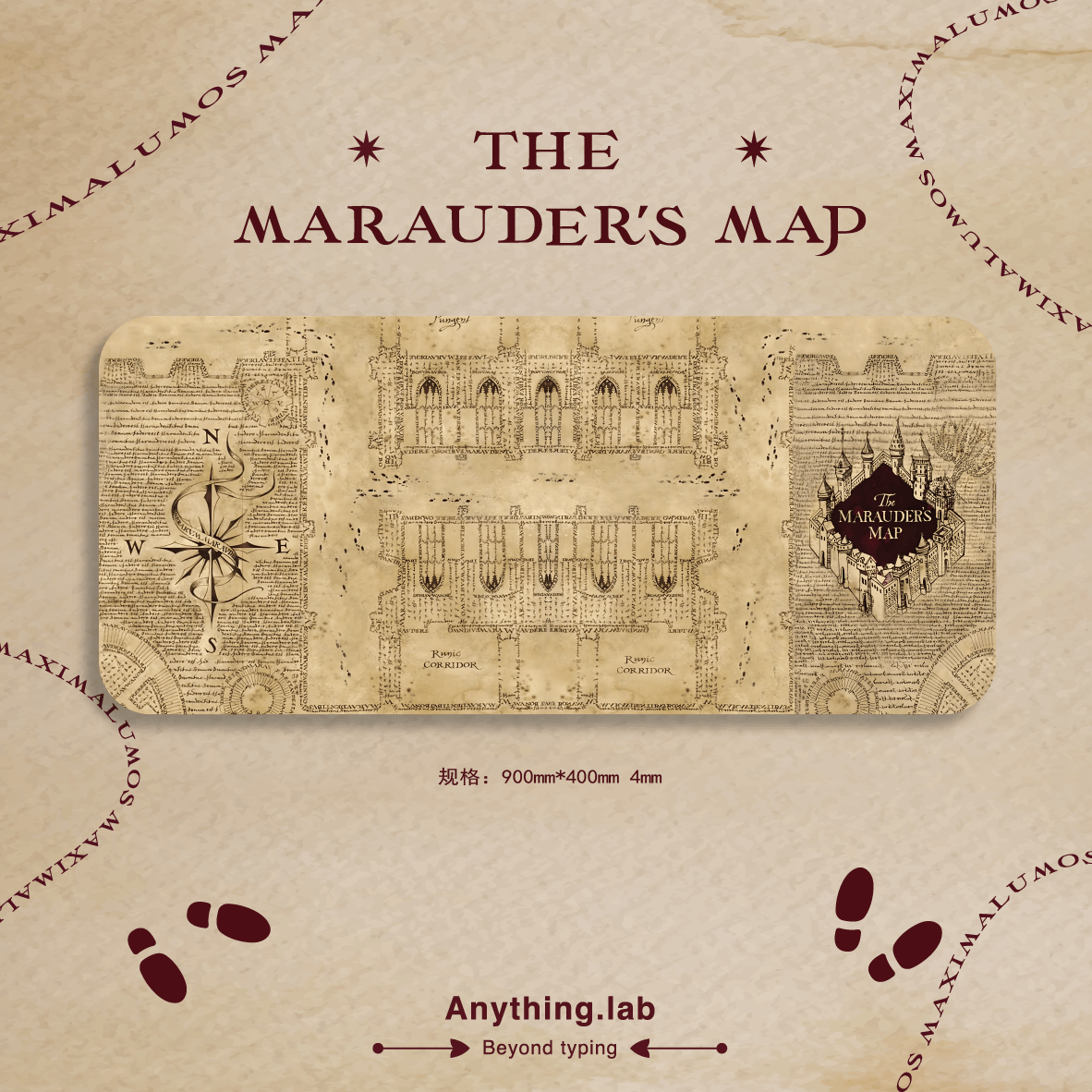 Harry Potter Map of the Marauder's Map Desk Mat Magical World Computer Desk Mat Desk Pad Original Design Harry Potter Map of the Marauder's Map Desk Mat Magical World Computer Desk Mat Desk Pad Original Design
