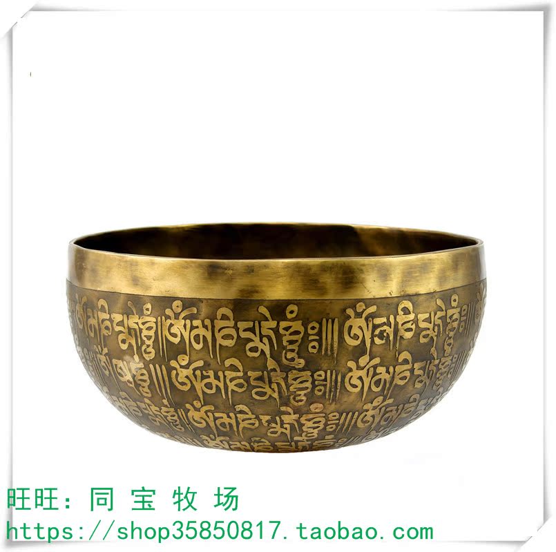 Round Bottom Brass Bowls Stock Up of Buddha Sound Bowl Buddhist Supplies Size Number of Percussion Sticks