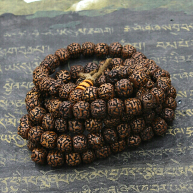 Ghee Auspicious King Kong Bodhi Beads 108 flat dragon pattern never crack diameter 0 9cm