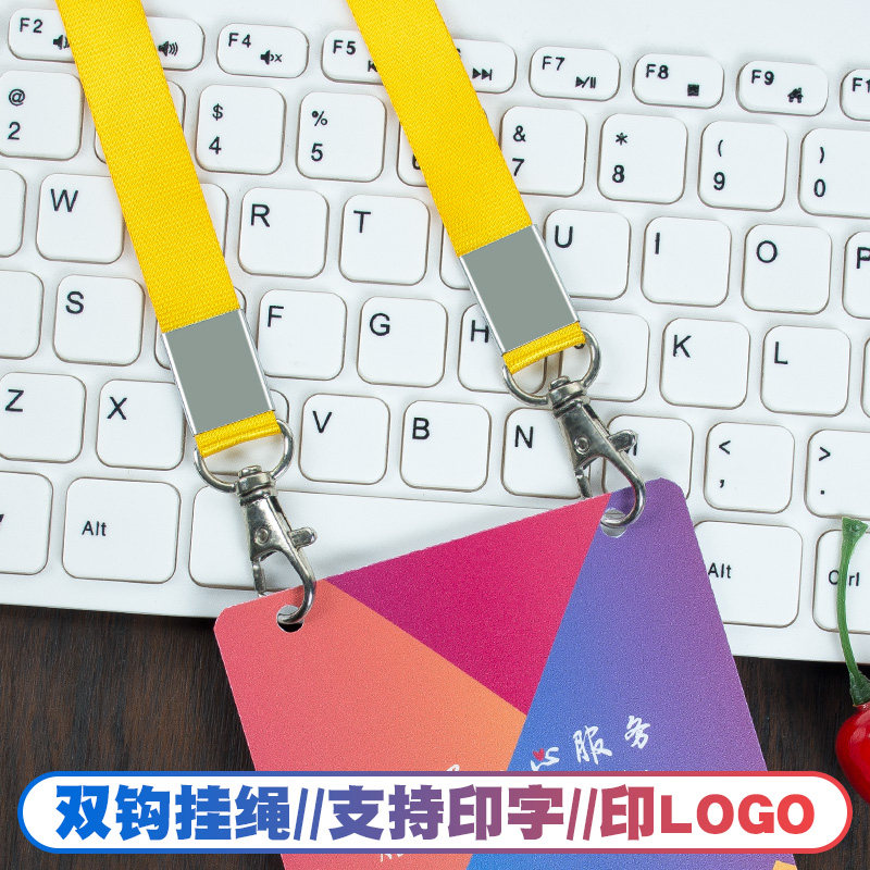 Work card set with hanging rope suspended brand rope double hook rope brand hoisting brand logo rope customized logo print