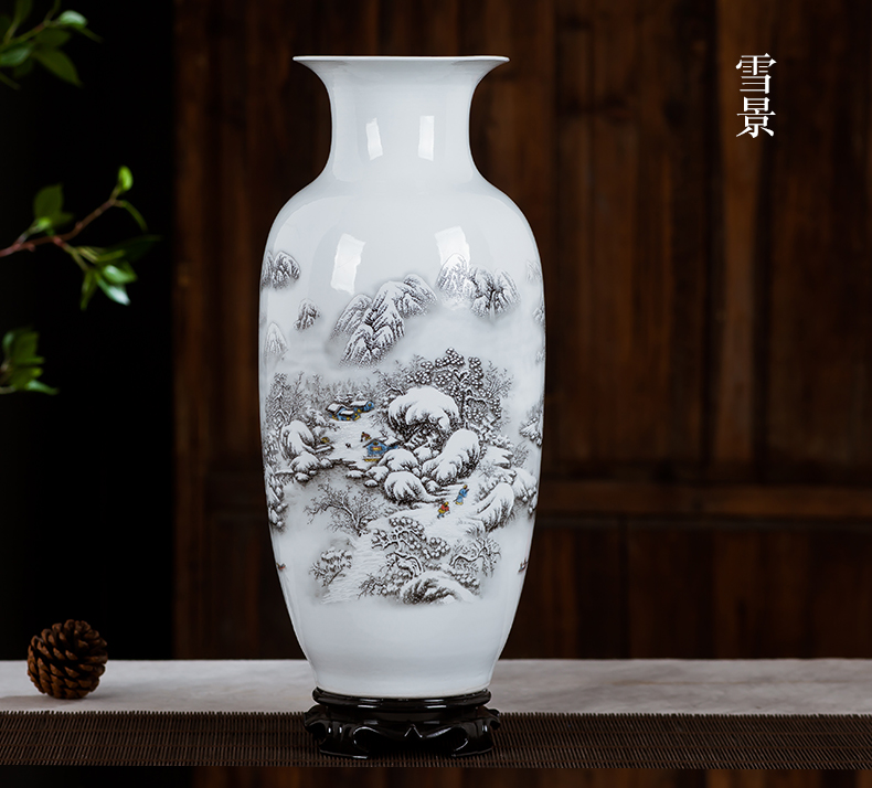 Jingdezhen ceramics vase furnishing articles flower arrangement is contracted and I sitting room home wine ark, adornment porcelain of furnishing articles