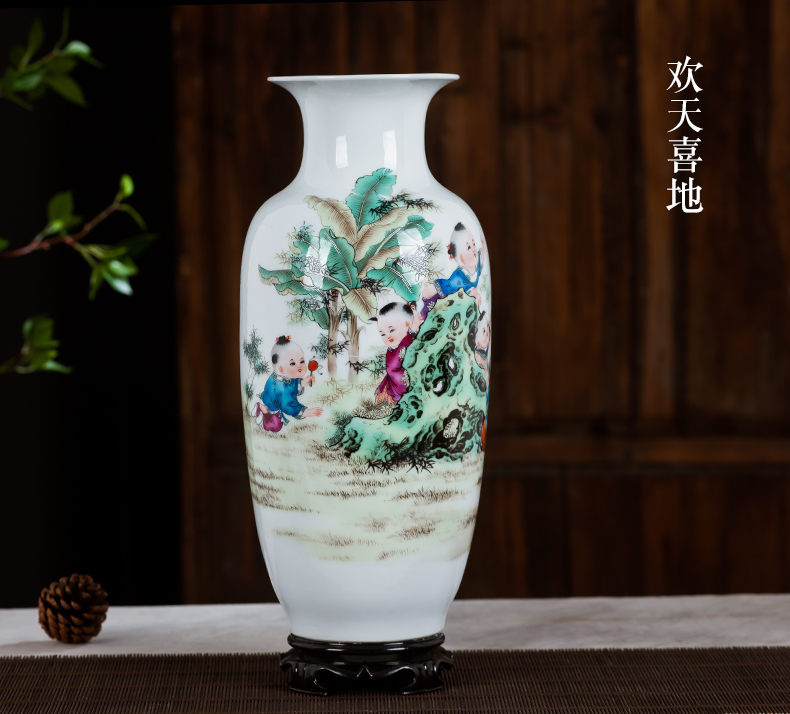 Jingdezhen ceramics vase furnishing articles flower arrangement is contracted and I sitting room home wine ark, adornment porcelain of furnishing articles