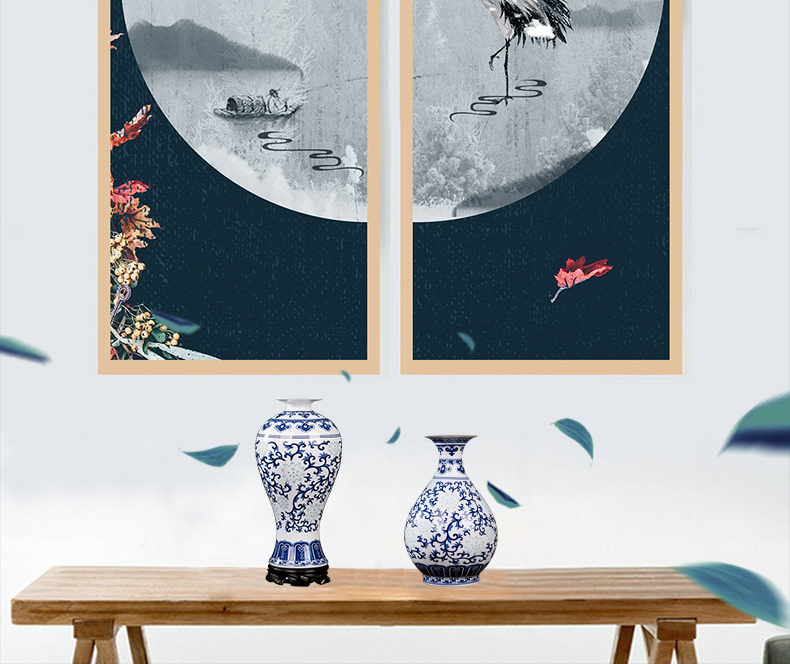 Blue and white and exquisite flower arranging ipads porcelain of jingdezhen ceramics thin foetus floret bottle of modern Chinese style sitting room adornment is placed