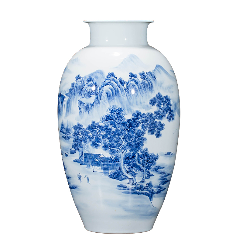 Jingdezhen porcelain ceramics celebrity hand - made the master of landscape painting vase home sitting room adornment study furnishing articles