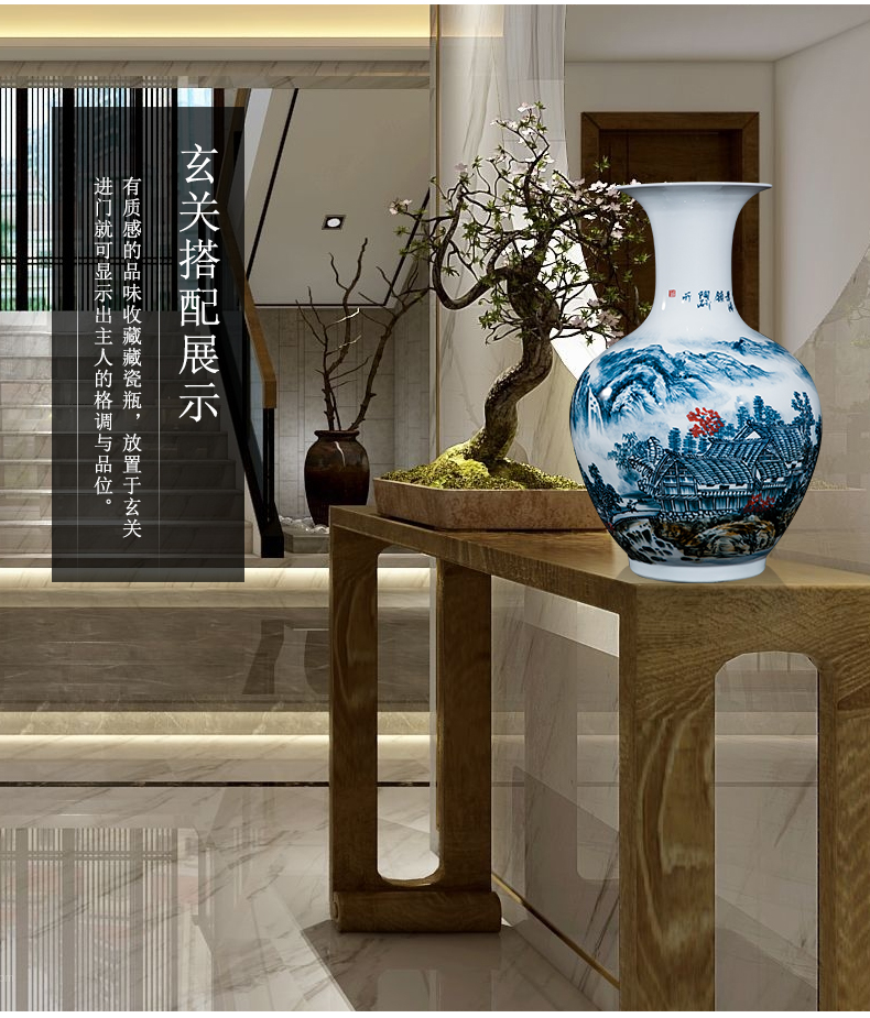 Jingdezhen ceramics celebrity hand - made the master of landscape painting large vases, home furnishing articles villa living room office