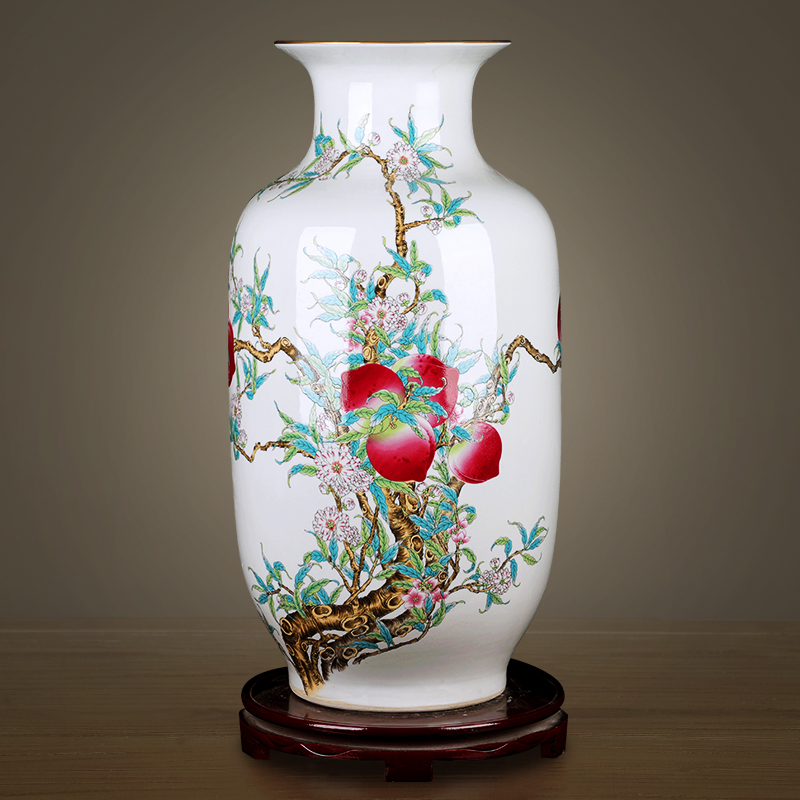 Jingdezhen ceramic vase furnishing articles large sitting room of Chinese style household flower arranging TV ark, rich ancient frame decorative porcelain