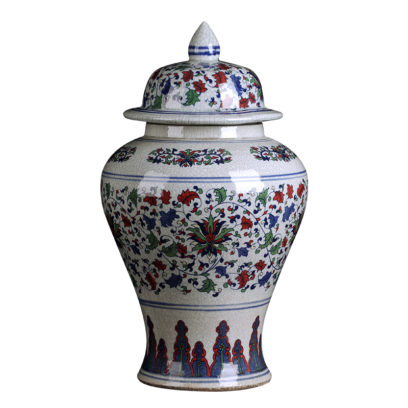 Blue and white porcelain of jingdezhen ceramics general tank furnishing articles large storage tank Chinese sitting room porch home decoration