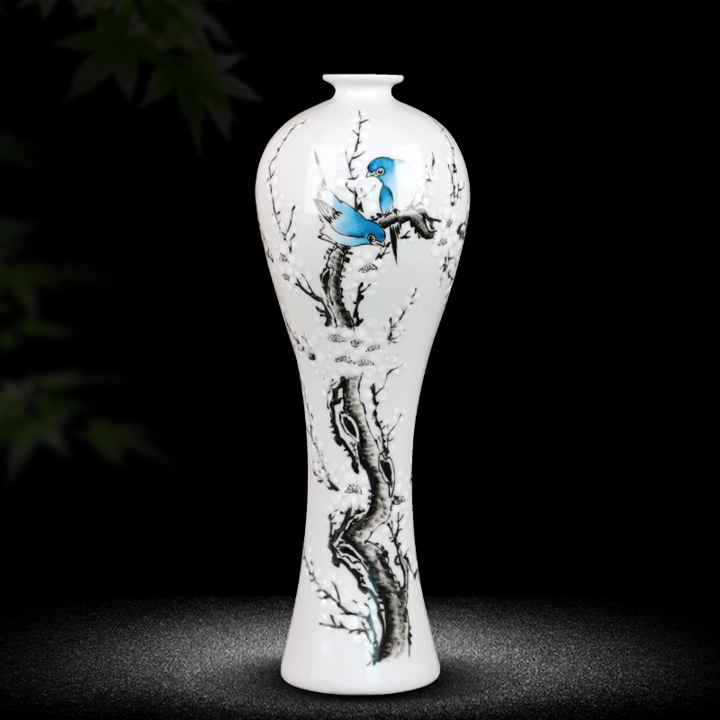 Jingdezhen new hand - made ceramic vase of new Chinese style living room TV ark, desktop decoration handicraft furnishing articles at home