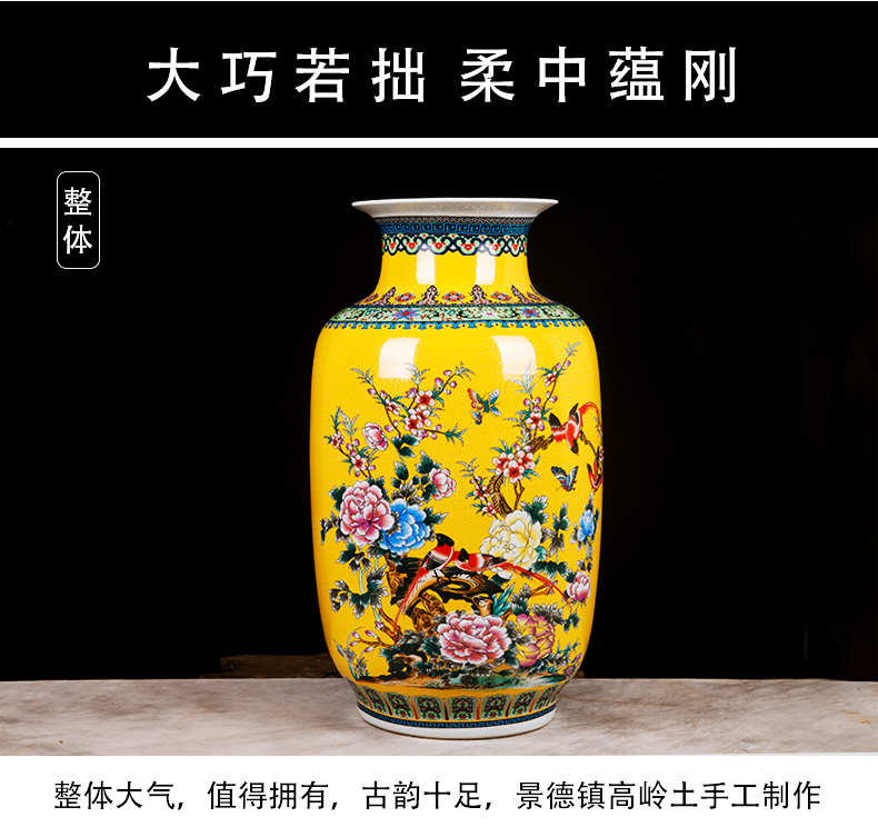 Jingdezhen ceramics China red large vases, flower arranging is home sitting room adornment is placed hotel wedding celebrations