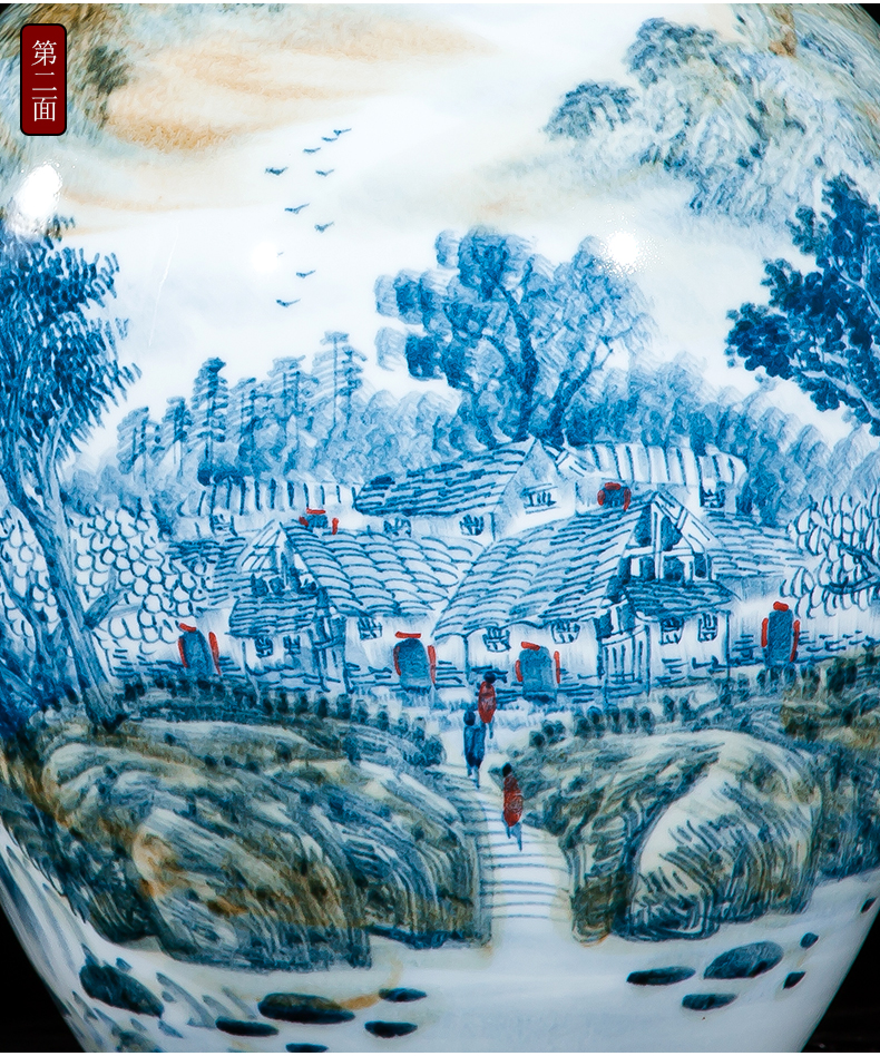 Jingdezhen ceramics celebrity hand - made the master of landscape painting large vases, home furnishing articles villa living room office