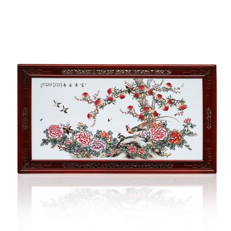 Jingdezhen ceramic porcelain plate paint Chinese paintings hanging famous landscape painting master wealth longevity porcelain plate painting