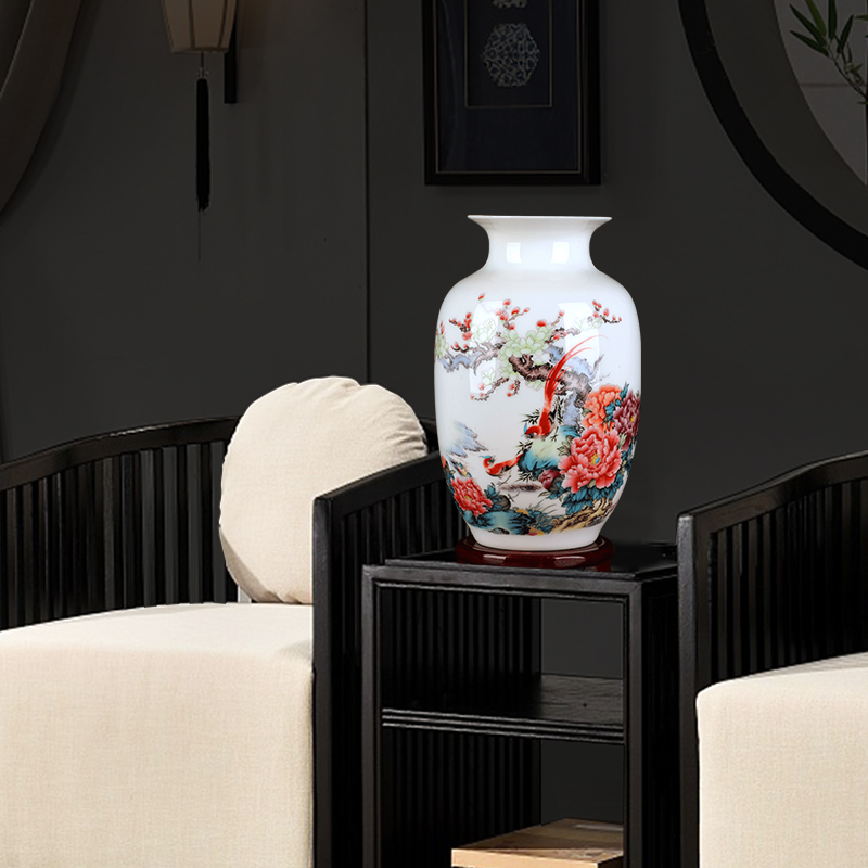 Jingdezhen ceramics floret bottle home furnishing articles dried flower arranging flowers, Chinese style living room TV cabinet handicraft