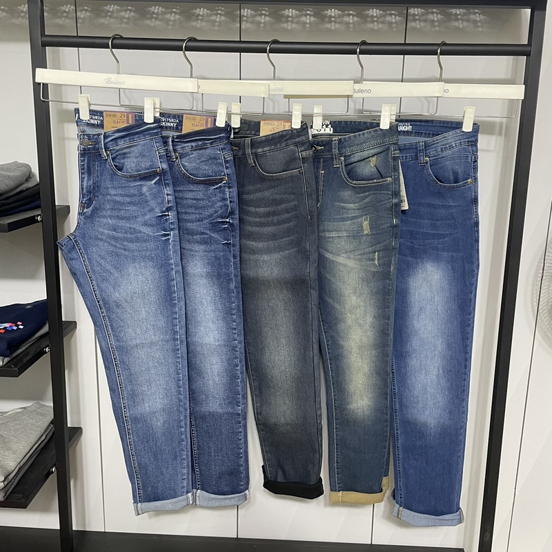 Authentic Baleno Men's Jeans, New Style, Simple and Versatile Classic Model, Slim Fit Straight-Leg Casual Jeans