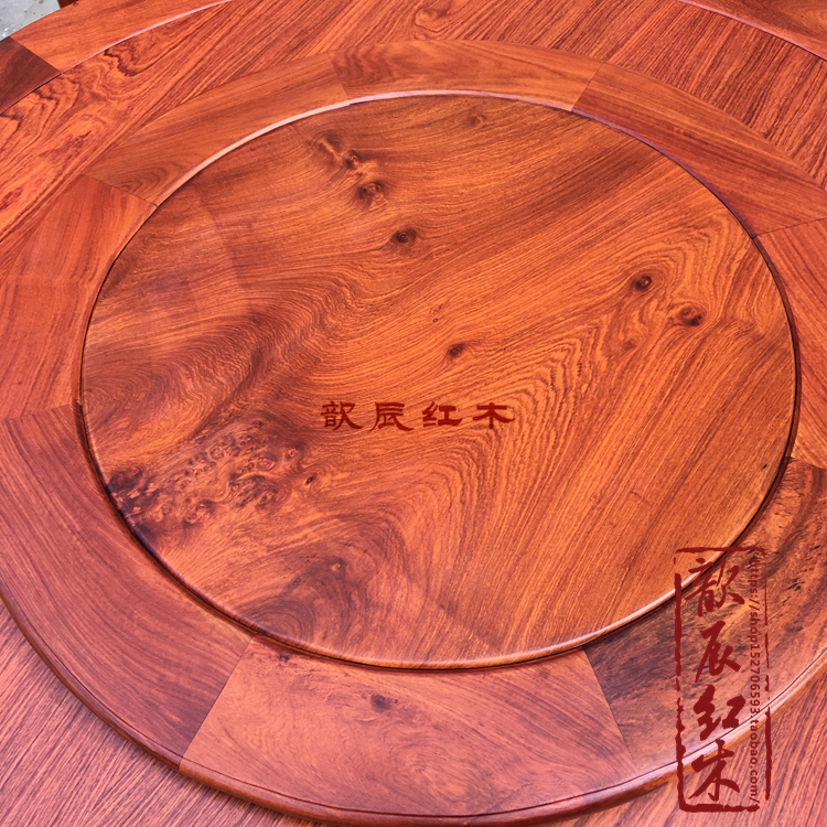 Nội thất gỗ gụ Gỗ hồng mộc Miến Điện Bàn tròn 1,3 m Bàn ăn Bàn trái cây gỗ hồng lớn với ghế hương màu quốc gia - Bộ đồ nội thất ghế sofa thông minh