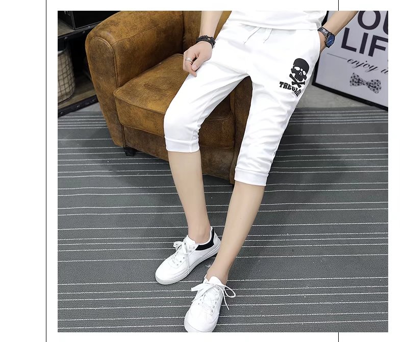 9.9 包邮 quần nam Hàn Quốc phiên bản của xu hướng của Slim feet casual 7 quần nam năm điểm ống túm quần short mùa hè