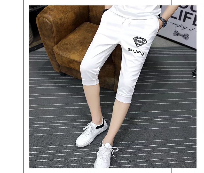 9.9 包邮 quần nam Hàn Quốc phiên bản của xu hướng của Slim feet casual 7 quần nam năm điểm ống túm quần short mùa hè