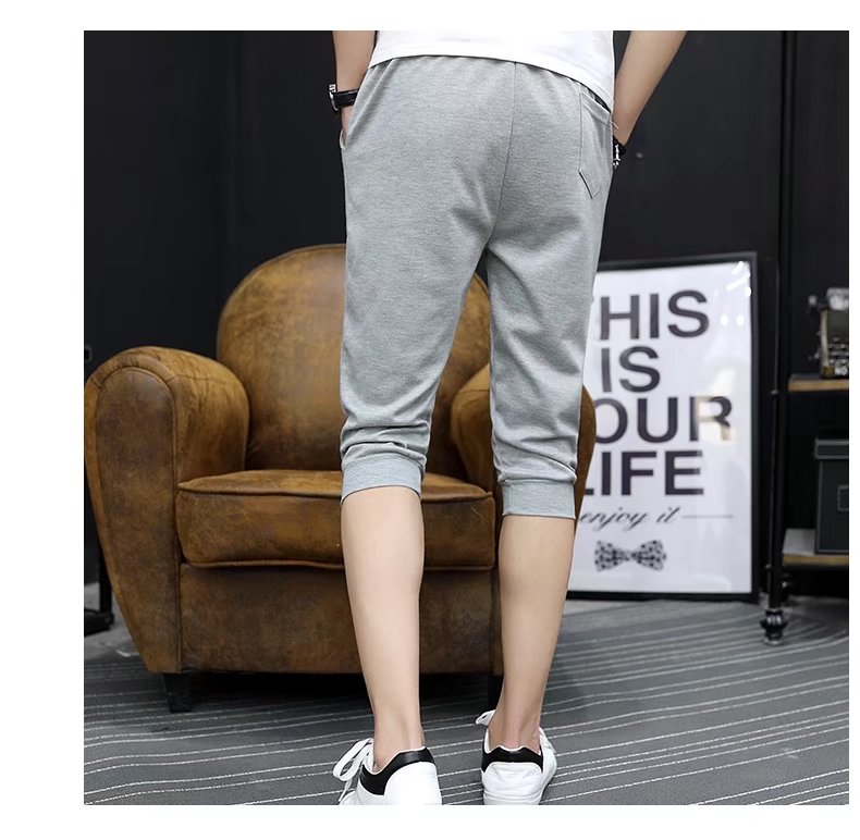 9.9 包邮 quần nam Hàn Quốc phiên bản của xu hướng của Slim feet casual 7 quần nam năm điểm ống túm quần short mùa hè