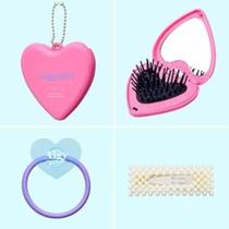 Japanese magazine appendix bonus macaron love mini air cushion comb mirror two-in-one folding portable air bag comb