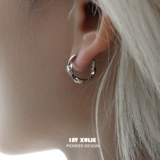 Цирконий, оригинальные небольшие дизайнерские серьги, серебро 925 пробы, изысканный стиль