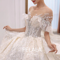 Heavy industry main wedding dress 2021 new bridal temperament trailing forest super fairy dream light Korean version luxury luxury net red