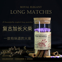 Scented candles special matches Creative trend cigar Foreign Fire color extended match pot 100 pieces of Cinnamon