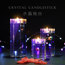 Candlestick ornaments European home accessories Candlelight dinner Crystal candle light Western restaurant Candlestick simple transparent luxury