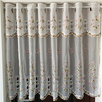Foreign trade embroidery half curtain head Cabinet small gauze curtain short curtain embroidery coffee curtain bedroom kitchen partition curtain