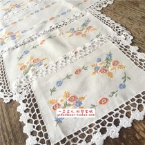 Sag cloth hand embroidered border foreign trade export table flag hand embroidered placematti mat plate mat bar counter cloth pastoral cloth pastoral