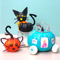 Thanksgiving Day manual DIY creative pumpkin lightcar production materials packaged handdrawn childrens event festival atmosphere decoration
