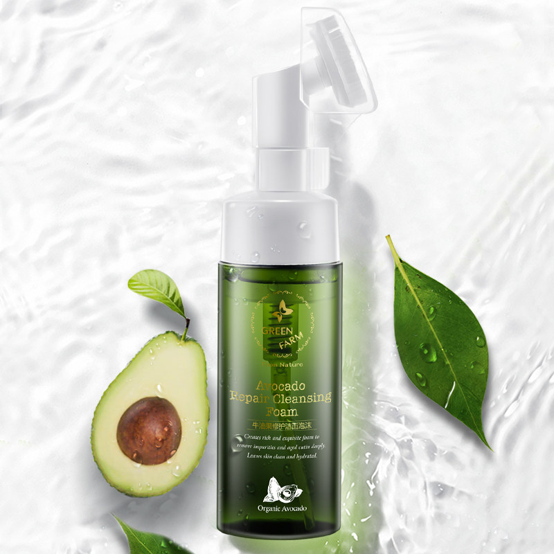 Green Farm Avocado Repair Cleansing Foam 150ml Foaming Facial Cleanser Gentle Cleansing Facial Cleanser
