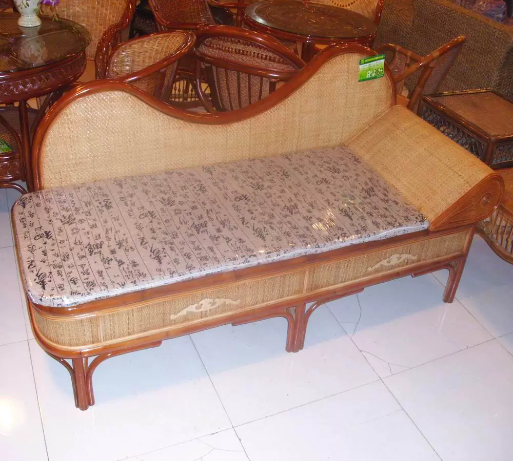 Indonesia mây chaise bed chaise couch chaise longue toffee couch tre mây sofa giải trí ghế phòng chờ Xianghe Nội thất thành phố - Nội thất văn phòng